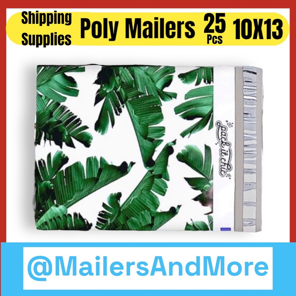 25 10X13 Poly Mailers Banana Leaves Flat Mailers PRICE IS FIRM - Picture 6 of 7